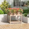 Jardinera con estante madera maciza de pino 82.5x82.5x81 cm 1