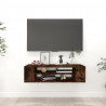 Mueble de TV colgante madera roble ahumado 100x30x26.5 cm 1