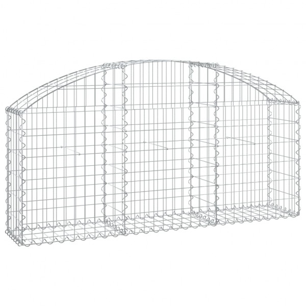 Cesta de gaviones forma arco hierro galvanizado 150x30x60/80 cm M 2