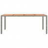 Mesa de jardín ratán PE gris y superficie madera maciza acacia 3