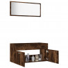 Set de muebles baño 2 pzas madera contrachapada roble ahumado 4
