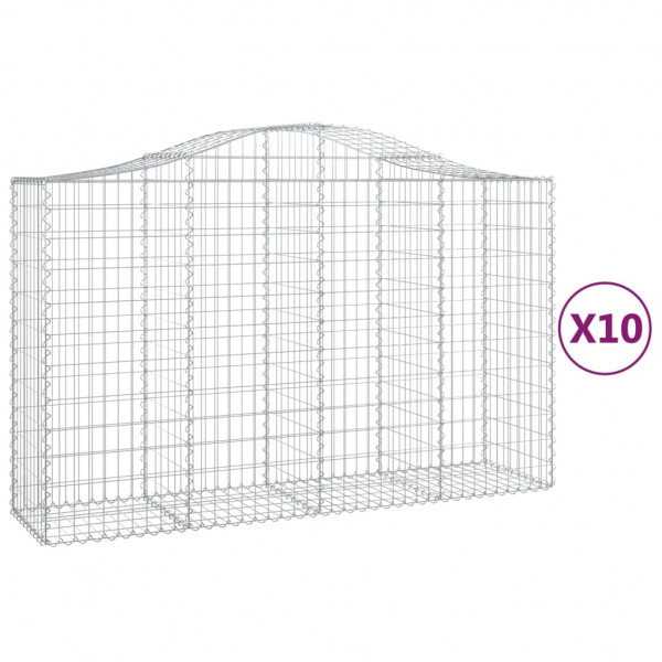 Cestos gabião arqueados 10pcs 200x50x120/140 ferro galvanizado M 2
