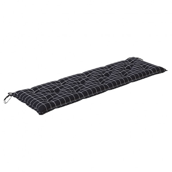 Almofadões p/ banco de jardim 2 pcs tecido oxford xadrez preto M 5