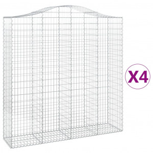 Cestos gabião arqueados 4pcs 200x50x200/220cm ferro galvanizado H