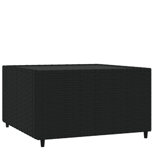 Mesa de centro para jardim quadrada 50x50x30 cm vime PE preto M 2