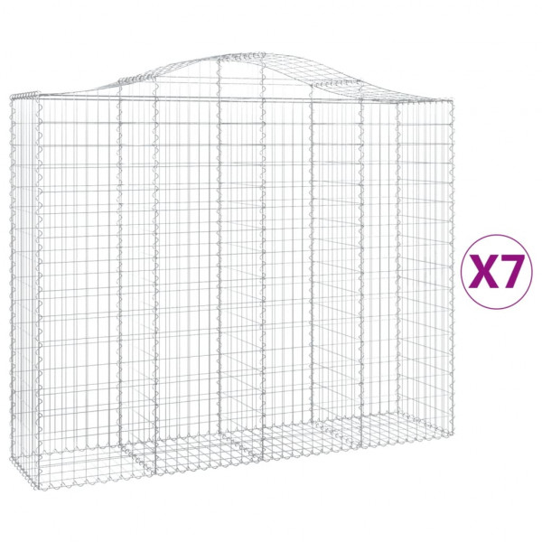 Cestos gabião arqueados 7pcs 200x50x160/180cm ferro galvanizado M 2