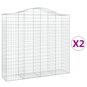 Cestos gabião arqueados 2pcs 200x50x180/200cm ferro galvanizado H