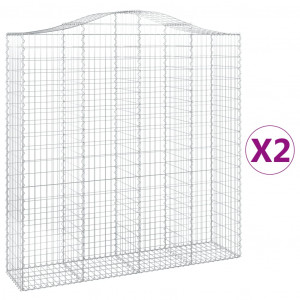 Cestos gabião arqueados 2pcs 200x50x200/220cm ferro galvanizado H