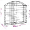 Cesta de gaviones forma arco hierro galvanizado 100x30x80/100cm 5