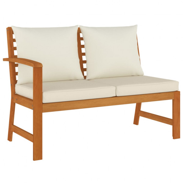 Juego comedor de jardín 6 pzas con cojines madera maciza acacia M 4