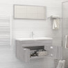 Set de muebles de baño 2 pzas madera contrachapada gris sonoma 3