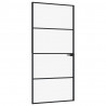 Puerta de interior vidrio templado y aluminio negro 93x201.5 cm 2