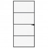 Puerta de interior vidrio templado y aluminio negro 93x201.5 cm 3
