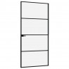 Puerta de interior vidrio templado y aluminio negro 93x201.5 cm 4