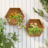 Jardineras de pared 2 uds acero corten oxidado 46x10x40 cm 1