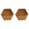 Jardineras de pared 2 uds acero corten oxidado 46x10x40 cm 2
