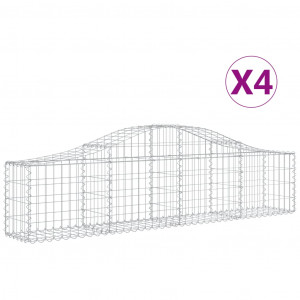 Cestos gabião arqueados 4 pcs 200x30x40/60 cm ferro galvanizado H