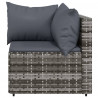 Set de muebles de jardín 3 pzas y cojines ratán sintético gris 5