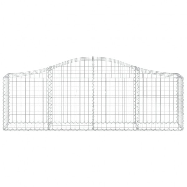 Cestos gabião arqueados 8 pcs 200x30x60/80 cm ferro galvanizado M 4