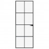Puerta de interior vidrio templado y aluminio negro 76x201.5 cm 3