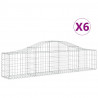 Cestos gabião arqueados 6 pcs 200x30x40/60 cm ferro galvanizado 2