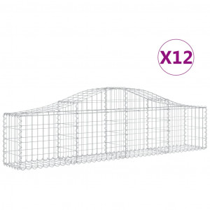 Cestos gabião arqueados 12pcs 200x30x40/60 cm ferro galvanizado H