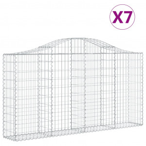 Cestos gabião arqueados 7pcs 200x30x100/120cm ferro galvanizado H