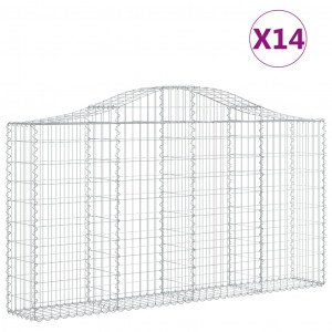 Cestos gabião arqueados 14 pcs 200x30x100/120 ferro galvanizado H
