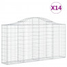 Cestos gabião arqueados 14 pcs 200x30x100/120 ferro galvanizado 2