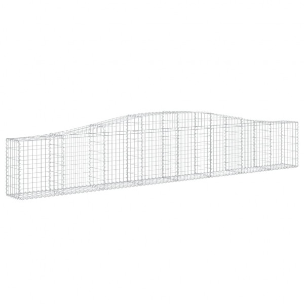 Cestos gabião arqueados 4 pcs 400x30x60/80 cm ferro galvanizado M 3