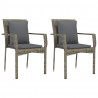 Set comedor de jardín 3 piezas con cojines ratán sintético gris 4