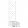 Vaso/floreira de jardim c/ treliça 40x40x121.5 cm PP branco 2