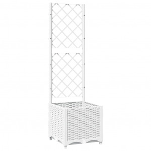 Vaso/floreira jardim c/ treliça 40x40x136 cm PP branco H