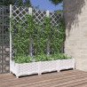 Jardinera con enrejado PP blanco 120x40x121.5 cm 1