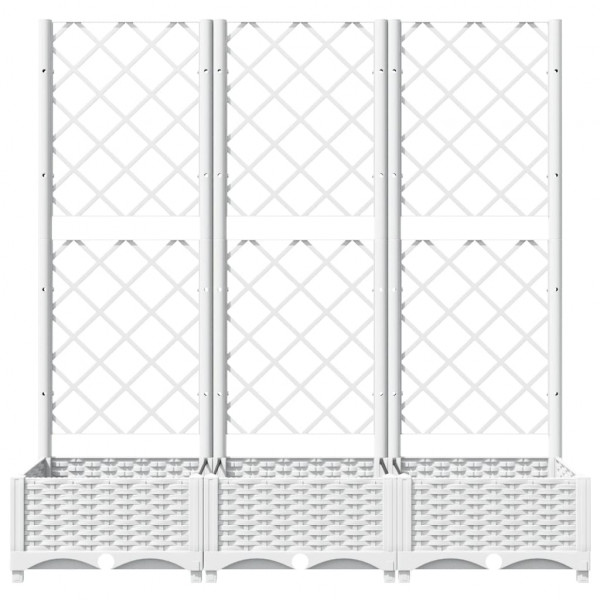 Vaso/floreira jardim c/ treliça 120x40x121.5 cm PP branco M 4