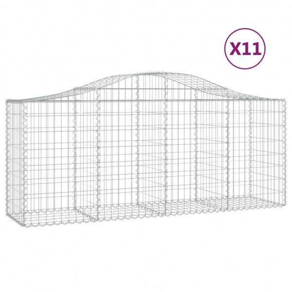 Cestos gabião arqueados 11pcs 200x50x80/100cm ferro galvanizado M 2