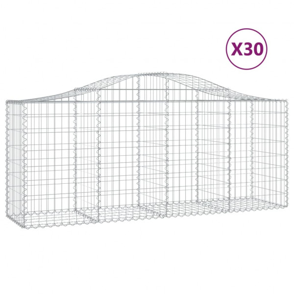 Cestos gabião arqueados 30pcs 200x50x80/100cm ferro galvanizado M 2