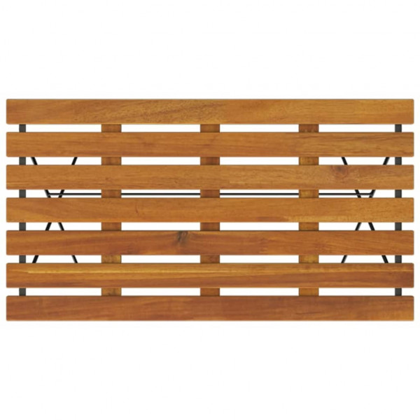 Mesa de cafetería plegable madera acacia y acero 100x54x71 cm M 5