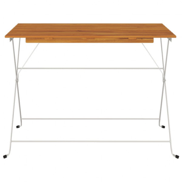 Mesa de cafetería plegable madera acacia y acero 100x54x71 cm M 3