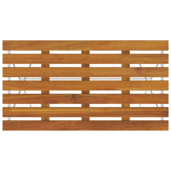 Mesa de bistrô dobrável 100x54x71 cm acácia maciça e aço M 5