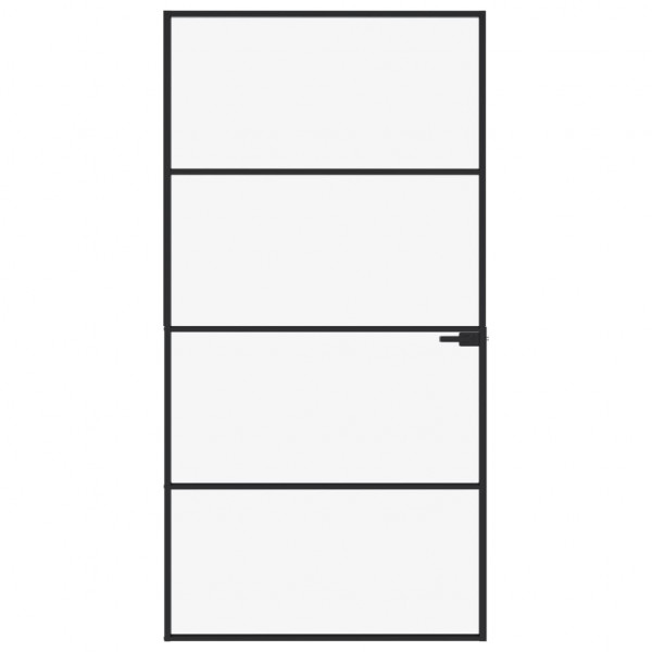 Puerta interior vidrio templado y aluminio negro 102x201.5 cm M 3