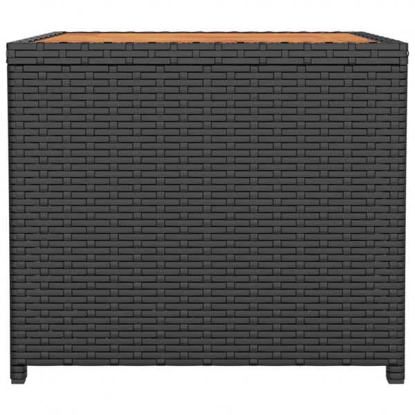 Mesa de centro c/ tampo de madeira vime PE/acácia maciça preto M 4