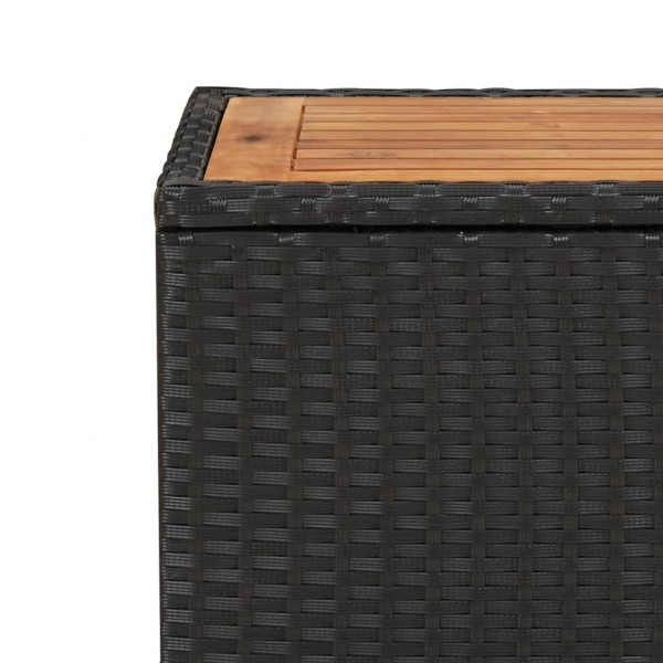 Mesa de centro ratán negro y superficie madera maciza acacia M 5