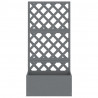 Jardinera con enrejado gris WPC 65x33x135 cm 4