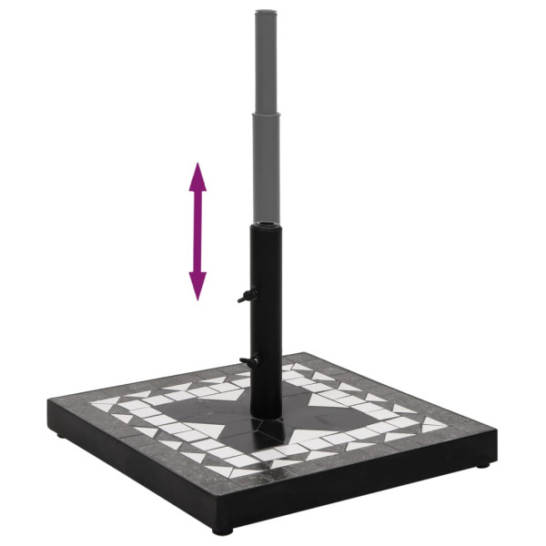 Base de sombrilla cuadrada negro y blanco 12 kg M 4