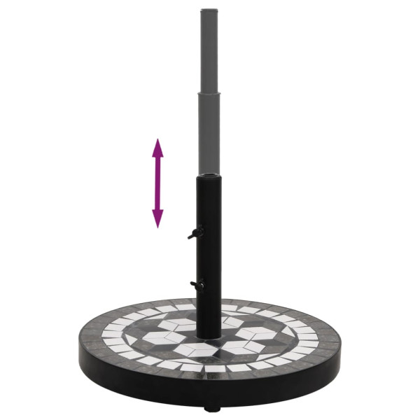 Base de sombrilla redonda negro y blanco 12 kg M 4