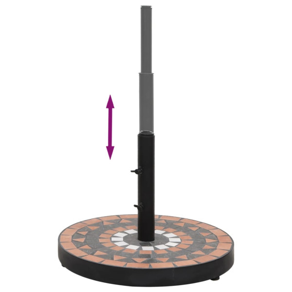 Base p/ guarda-sol redonda 12 kg terracota e branco M 4