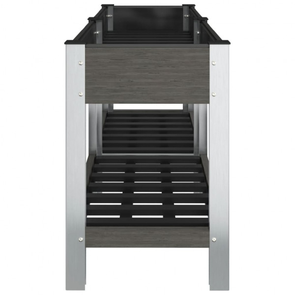 Cama de jardim com prateleira WPC cinza 175x50x75 cm M 4