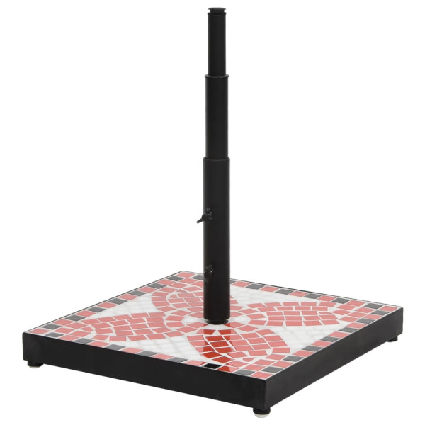 Base para guarda-sol quadrada 12 kg terracota e branco M 2