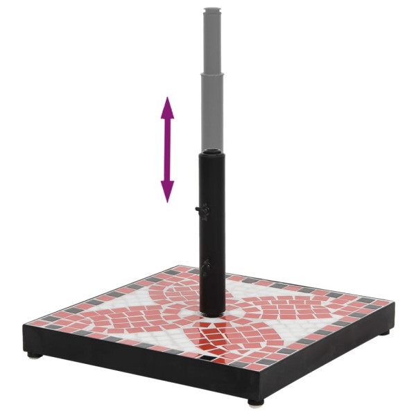 Base de sombrilla cuadrada color terracota y blanco 12 kg M 4